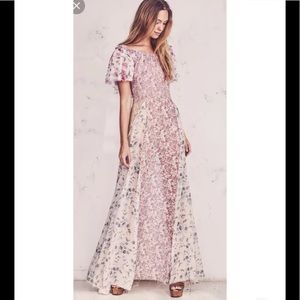 Loveshackfancy Evelyn Silk Maxi Dress Multi Floral Size 0 NWT $275 💕💕